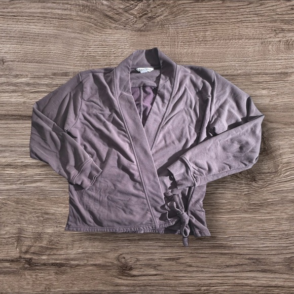 Athleta Women's Retroterry Wrap Sweatshirt in Damask Mauve Color - Picture 7 of 7